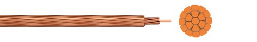 Copper rope Cu bare, soft annealed, compacted
