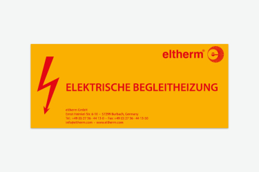Schild -Elektrische Begleitheizung eltherm® ELW